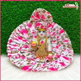 Cotton Frill Floral Print Laddu Gopal Poshak With Pagdi & Patka